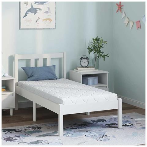 Materasso con Strato di Cocco Bianco 120 x 60 cm Schiuma PU - Foto 2