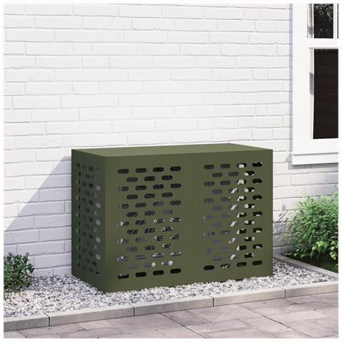 Cover per Condizionatore d'Aria Verde Oliva 100x50x70 cm Acciaio - Foto 2