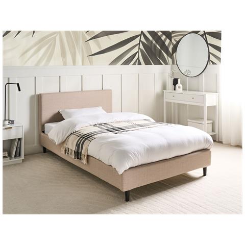 Letto Tessuto Fitou 120 X 200 Cm Beige - Foto 1