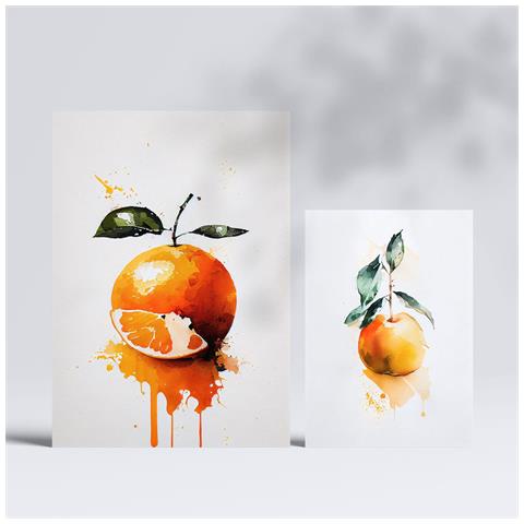 Set Di 6 Stampe Poster Di Agrumi Con Frutta, Verdura E Cibo Sano In Stile Acquerello Su Sfondi Bianchi Puri A3 & A4 Senza Cornice - Foto 2