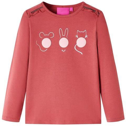 Maglietta per Bambini Maniche Lunghe Rosa Bruciato 116 - Foto 1