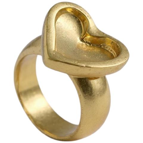 Anello ""cuore"" Placcato Oro In Bassorilievo - Foto 1