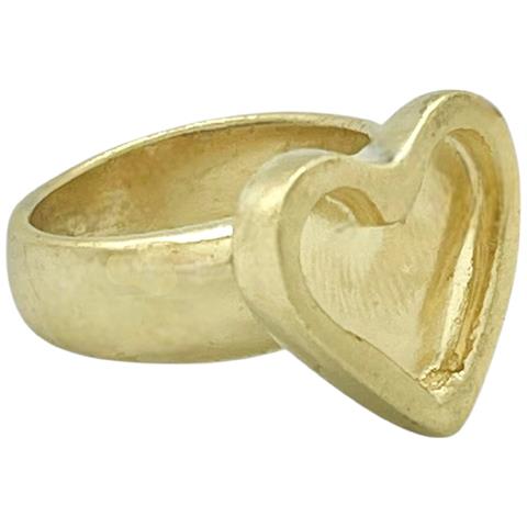 Anello ""cuore"" Placcato Oro In Bassorilievo - Foto 2