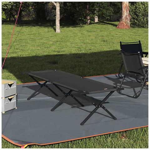 Letto da campeggio pieghevole Nero Tessuto Oxford - Foto 2