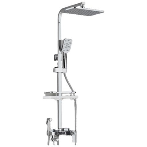 Colonna doccia, Blackswan, tipo M204, modello cromato, a 4 vie, con termostato, display LCD e soffione a pressione, misura 116 cm - Foto 1