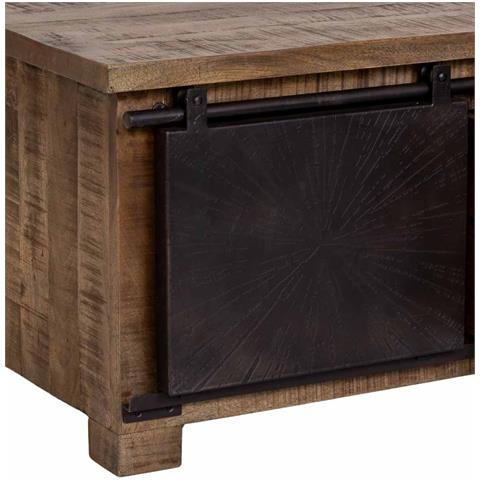 Tavolino Da Caffè In Legno Marrone 90x90x46h Cm - Foto 8