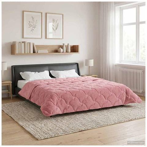 Duvet Estivo Rosa 220 x 240 cm Microfibra e Fleece Teddy - Foto 2