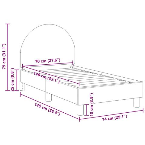 Struttura letto per bambini con testata Rosa 70 x 140 cm - Foto 9