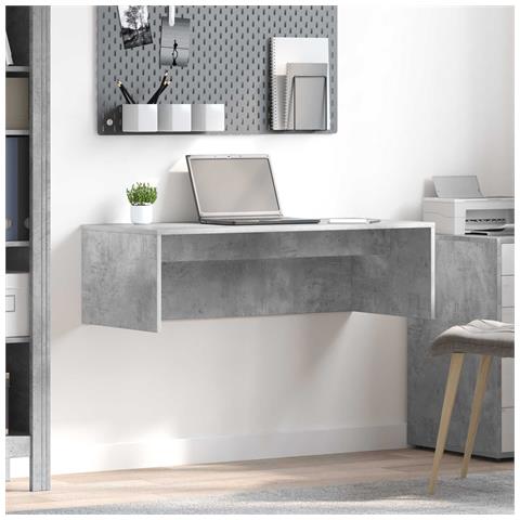 Scrivania a parete Grigio cemento 100 x 45 x 30 cm - Foto 2