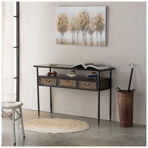 Mobile Da Ingresso In Metallo Marrone 122x42x80h - Foto 2