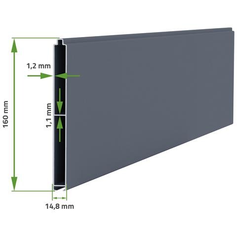 Cancello 1m Ruivo H. 160cm Alluminio Grigio - Foto 2