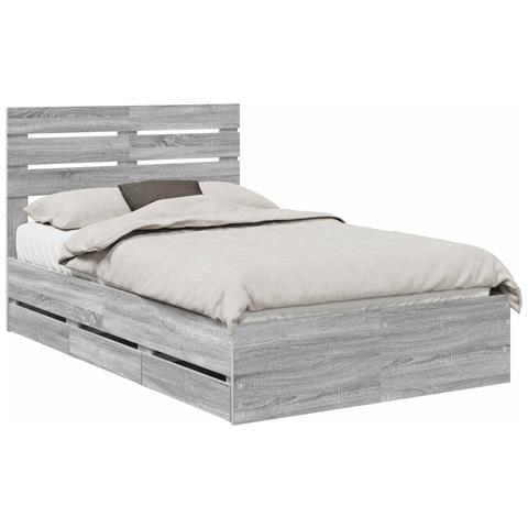 Struttura del letto con cassetto Grigio Sonoma 120 x 190 cm - Foto 1