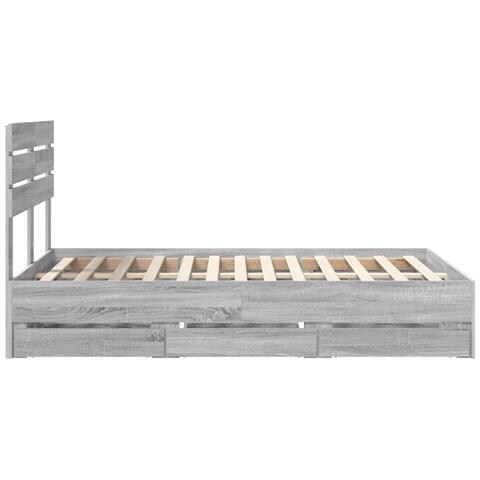 Struttura del letto con cassetto Grigio Sonoma 120 x 190 cm - Foto 9