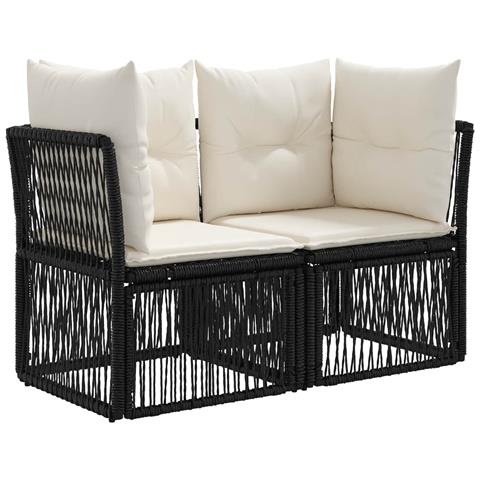 Set Divano da Giardino 10 pcs Nero polyrattan - Foto 2