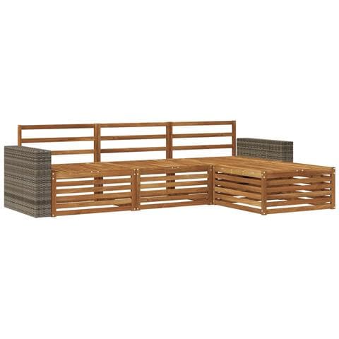 Set di divani da esterno 4 pcs Naturale - Foto 1