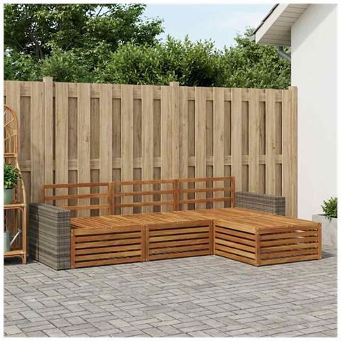Set di divani da esterno 4 pcs Naturale - Foto 2
