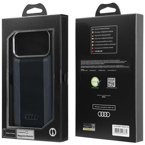 Custodia Per Iphone 17 Pro Max In Ecopelle Nera Magsafe Audi A6 - Foto 1