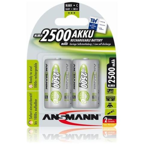 Blister 2 Batterie maxE NiMH batteria Baby C 2500 mAh - Foto 1
