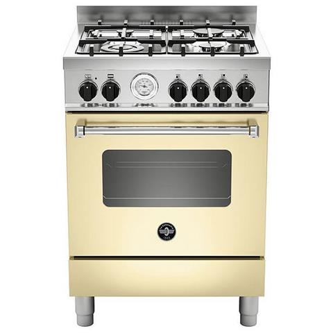 Cucina Elettrica AMN664ECRT 4 Fuochi a Gas Forno Elettrico Multifunzione Classe A Dimensioni 60 x 60 cm Colore Crema Serie Americana - Foto 1