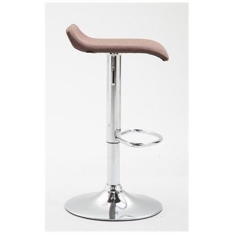 Set 2 Sgabelli Bar DYN V2 in Tessuto - Coppia di Sedie da Cucina Bancone con Poggiapiedi - 2 Sgabelli Regolabili 55-76cm e Girevoli Marrone - Foto 4