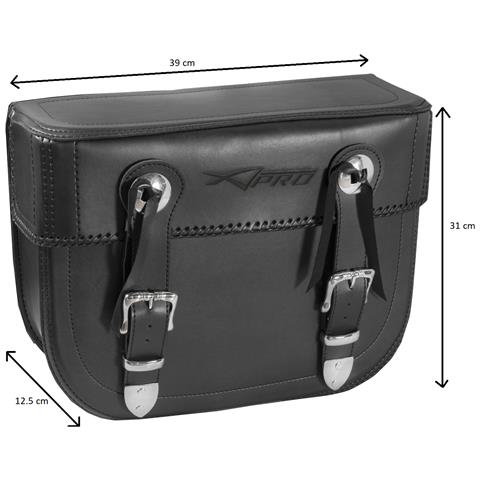 Custom Borsa Bisaccia Laterale Moto Universali Chopper Singola Biker Nero - Foto 3