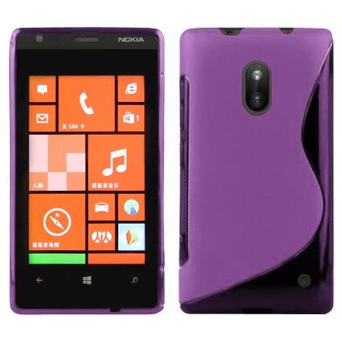 Nokia Lumia 620 Custodia Silicone Tpu Disegno S In Lila Orchidea - Morbida Cover Protettiva Super Sottile Con Bordo Protezione - Back Case Ultra Slim Gel Bumper Fina Antiurto Guscio Originale - Foto 1
