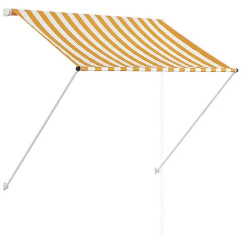Tenda Da Sole Retrattile 100x150 Cm Giallo E Bianco - Foto 1