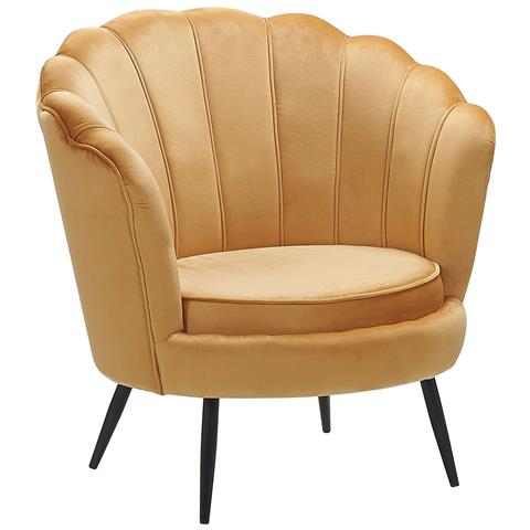 Poltrona In Velluto Giallo Lovikka - Foto 15