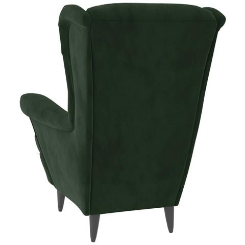 Poltrona Verde Scuro In Velluto - Foto 2