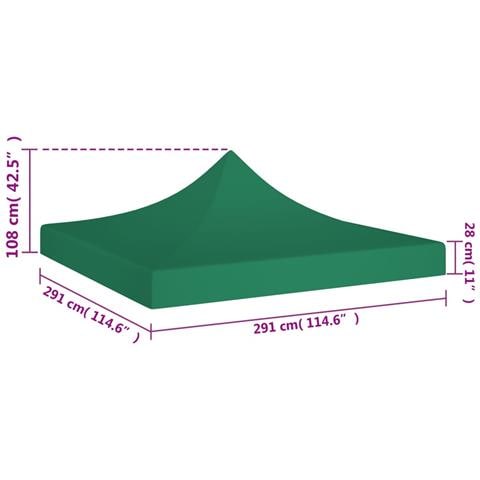 Tetto Per Tendone Per Feste 3x3 M Verde 270 G / m - Foto 5