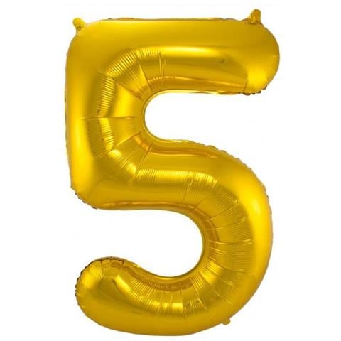 Numero Palloncino 5 Lamina 86 Cm Oro - Foto 1