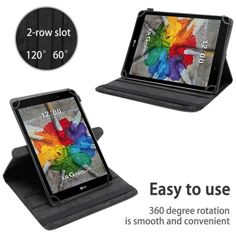 Cadorabo Custodia Per Tablet Compatibile Con Lg G Pad 3 (8.0 Zoll) In Nero - Coperchio Protettivo A 360 Gradi Fatto Di Finta Pelle Con Funzione Di Stand E Banda Elastica - Foto 2