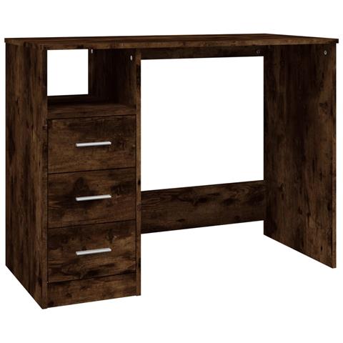 Scrivania Cassetti Rovere Fumo 102x50x76 Cm Legno Multistrato - Foto 1