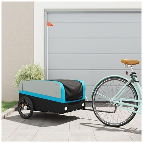 Rimorchio Da Bici Nero E Blu 45 Kg In Ferro - Foto 1