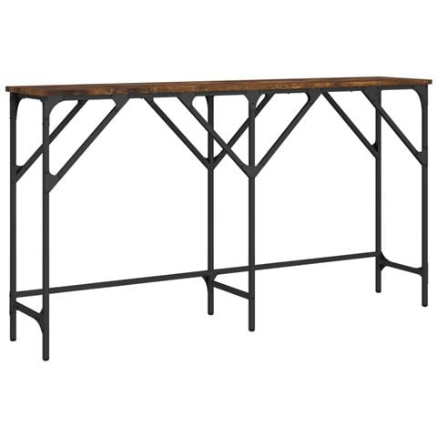 Tavolo Consolle Rovere Fumo 140x29x75 Cm In Legno Multistrato - Foto 2