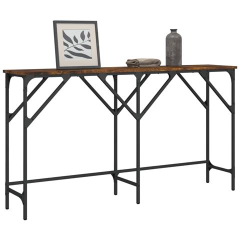 Tavolo Consolle Rovere Fumo 140x29x75 Cm In Legno Multistrato - Foto 1