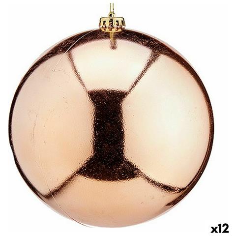 Palla Di Natale Rame Plastica 20 X 21 X 20 Cm (12 Unità) - Foto 1