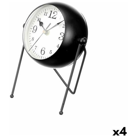 Orologio Da Tavolo Nero Metallo 18 X 21 X 12 Cm (4 Unità) - Foto 1