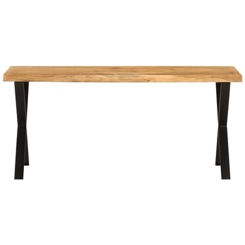 Panca Con Bordi Vivi 105 Cm In Legno Massello Di Acacia - Foto 2