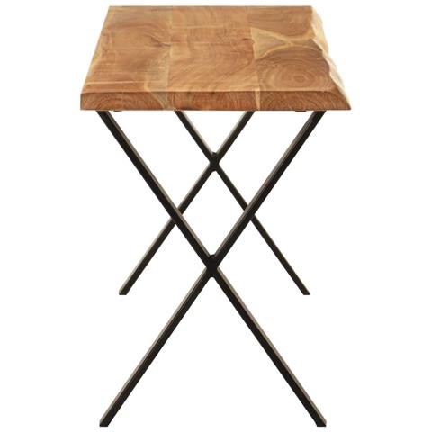 Panca Con Bordi Vivi 105 Cm In Legno Massello Di Acacia - Foto 3