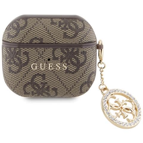 Cover Per Airpods 3 4g Script Con Charm Brillante Ornato Da Strass, Marrone - Foto 1