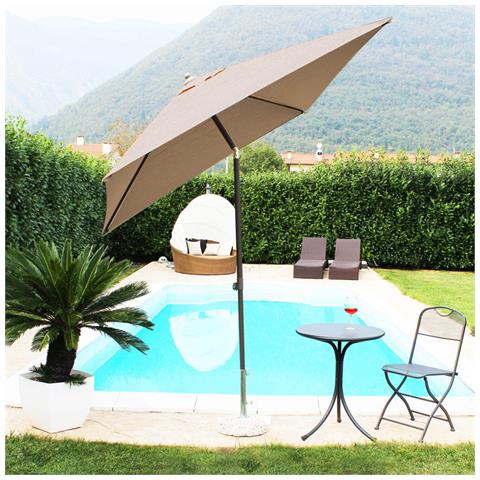 Ombrellone Da Giardino 2x2 Mt Con Palo Pieghevole In Alluminio Tenerife - Beige - Foto 2