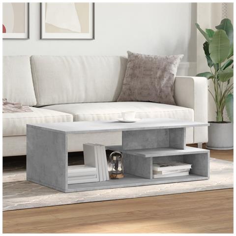 Tavolino Salotto Grigio Cemento 102x55x35 Cm Legno Multistrato - Foto 3