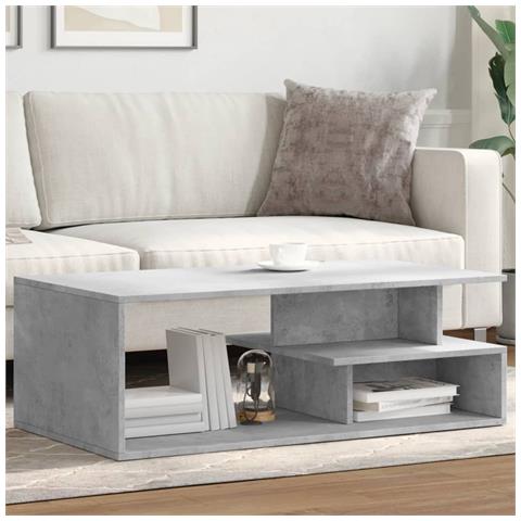 Tavolino Salotto Grigio Cemento 102x55x35 Cm Legno Multistrato - Foto 1
