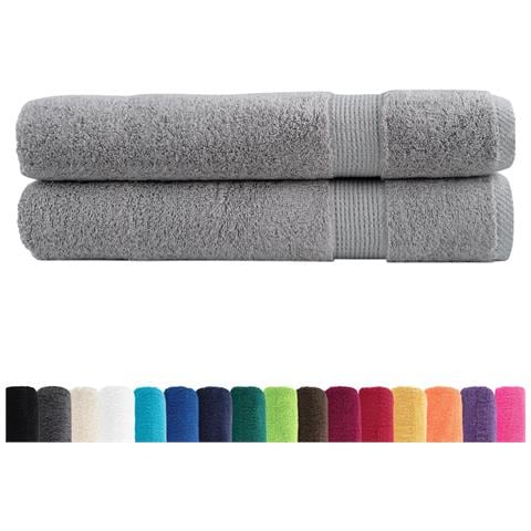 Asciugamani Premium SOLUND 2 pz Grigi 100x200cm 600gsm - Foto 2