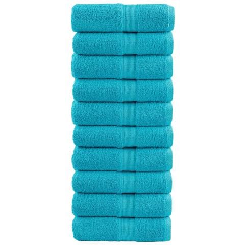 Asciugamani Ospiti SOLUND 10 pz Turchesi 30x50cm 600 g /m² - Foto 1