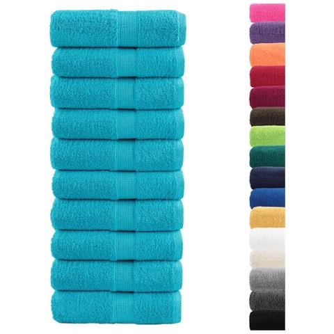 Asciugamani Ospiti SOLUND 10 pz Turchesi 30x50cm 600 g /m² - Foto 2