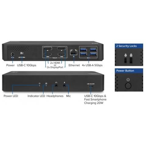 Ac7160 Replicatore Di Porte E Docking Station Per Laptop Cablato Usb 3.2 Gen 2 (3.1 Gen 2) Type-c Nero - Foto 2