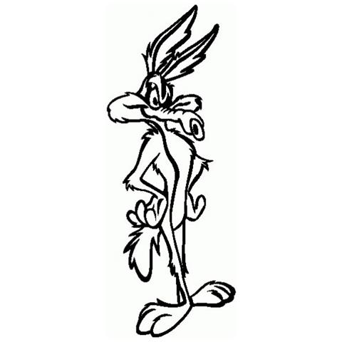Willy Coyote - Adesivo Prespaziato - Colore Nero - 20cm - Foto 1