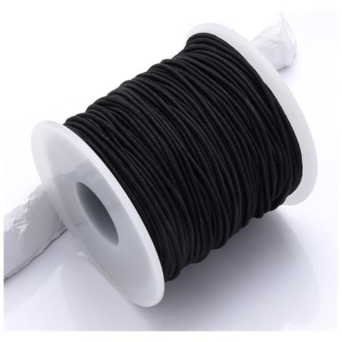 Corda Per Braccialetto Elastico - 01# Nero 1,0 Mm - Foto 1